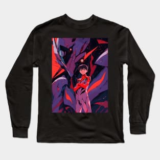 Discover Apocalyptic Anime Art and Surreal Manga Designs - Futuristic Illustrations Inspired by Neon Genesis Evangelion Long Sleeve T-Shirt